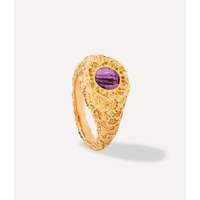 Anel pinky ring Marla Aaron self involved gritty de ouro com ametista_2